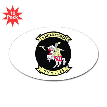 MMTS165 - A01 - 01 - USMC - Marine Medium Tiltrotor Squadron 165 - Sticker (Oval 10 pk)