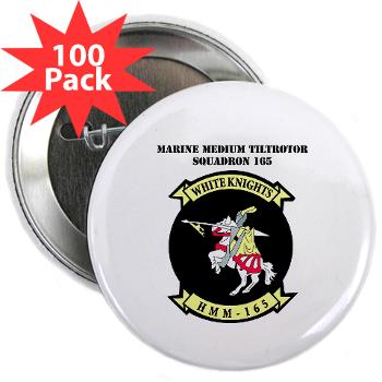 MMTS165 - A01 - 01 - USMC - Marine Medium Tiltrotor Squadron 165 with Text - 2.25" Button (100 pack)
