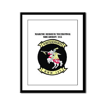 MMTS165 - A01 - 01 - USMC - Marine Medium Tiltrotor Squadron 165 with Text - Framed Panel Print