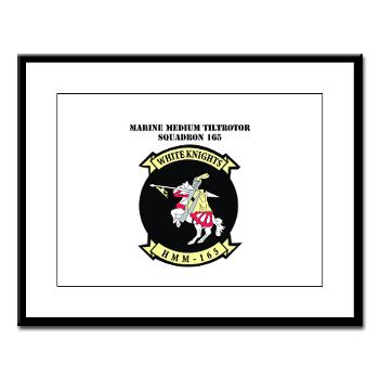 MMTS165 - A01 - 01 - USMC - Marine Medium Tiltrotor Squadron 165 with Text - Large Framed Print