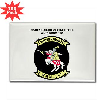 MMTS165 - A01 - 01 - USMC - Marine Medium Tiltrotor Squadron 165 with Text - Rectangle Magnet (100 pack)