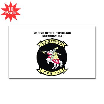 MMTS165 - A01 - 01 - USMC - Marine Medium Tiltrotor Squadron 165 with Text - Sticker (Rectangle 10 pk)