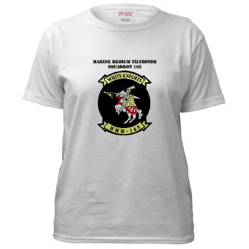 MMTS165 - A01 - 01 - USMC - Marine Medium Tiltrotor Squadron 165 with Text - Women's T-Shirt - Click Image to Close