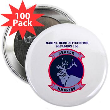 MMTS166 - A01 - 01 - USMC - Marine Medium Tiltrotor Squadron 166 with Text - 2.25" Button (100 pack)