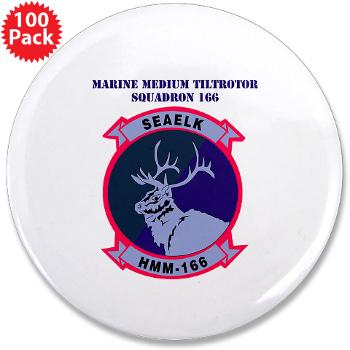 MMTS166 - A01 - 01 - USMC - Marine Medium Tiltrotor Squadron 166 with Text - 3.5" Button (100 pack)