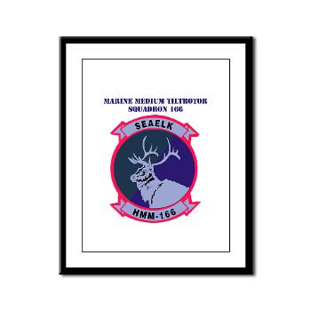 MMTS166 - A01 - 01 - USMC - Marine Medium Tiltrotor Squadron 166 with Text - Framed Panel Print - Click Image to Close