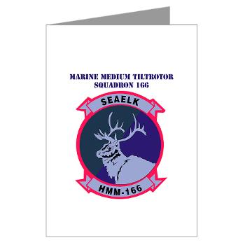 MMTS166 - A01 - 01 - USMC - Marine Medium Tiltrotor Squadron 166 with Text - Greeting Cards (Pk of 10)