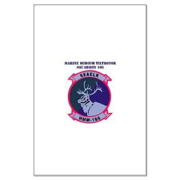 MMTS166 - A01 - 01 - USMC - Marine Medium Tiltrotor Squadron 166 with Text - Large Poster