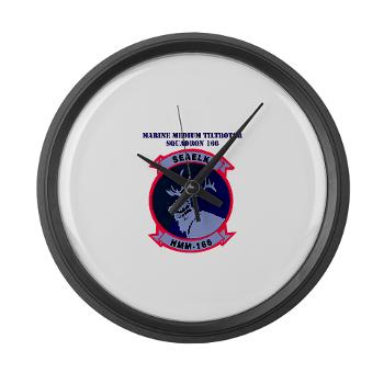 MMTS166 - A01 - 01 - USMC - Marine Medium Tiltrotor Squadron 166 with Text - Large Wall Clock - Click Image to Close