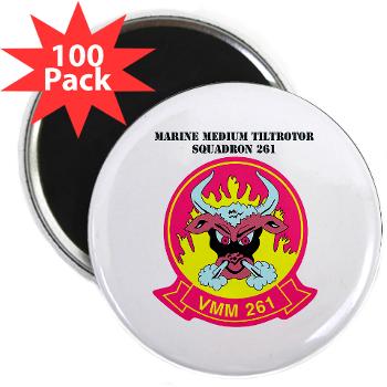 MMTS261 - A01 - 01 - USMC - Marine Medium Tiltrotor Squadron 261 (VMM-261) with Text - 2.25" Magnet (100 pack) - Click Image to Close