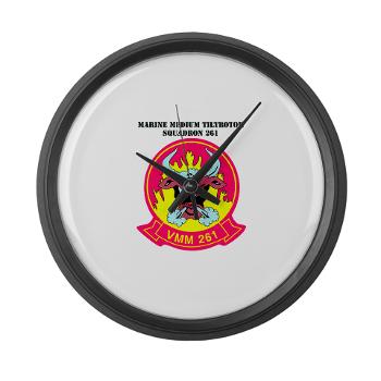 MMTS261 - A01 - 01 - USMC - Marine Medium Tiltrotor Squadron 261 (VMM-261) with Text - Large Wall Clock
