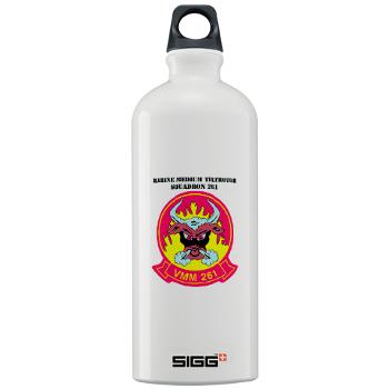MMTS261 - A01 - 01 - USMC - Marine Medium Tiltrotor Squadron 261 (VMM-261) with Text - Sigg Water Bottle 1.0L - Click Image to Close