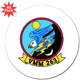MMTS263 - M01 - 01 - Marine Medium Tiltrotor Squadron 263 (VMM-263) 3" Lapel Sticker (48 pk)