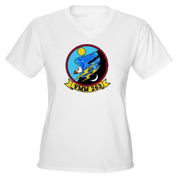 MMTS263 - A01 - 04 - Marine Medium Tiltrotor Squadron 263 (VMM-263) Women's V-Neck T-Shirt