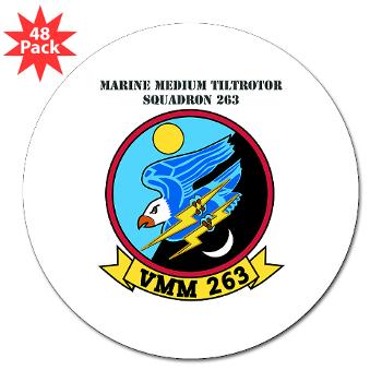 MMTS263 - M01 - 01 - Marine Medium Tiltrotor Squadron 263 (VMM-263) with Text 3" Lapel Sticker (48 pk) - Click Image to Close