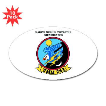 MMTS263 - M01 - 01 - Marine Medium Tiltrotor Squadron 263 (VMM-263) with Text Sticker (Oval 10 pk) - Click Image to Close