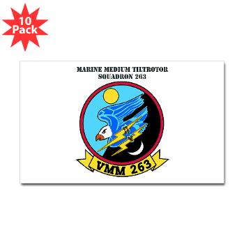MMTS263 - M01 - 01 - Marine Medium Tiltrotor Squadron 263 (VMM-263) with Text Sticker (Rectangle 10 pk)