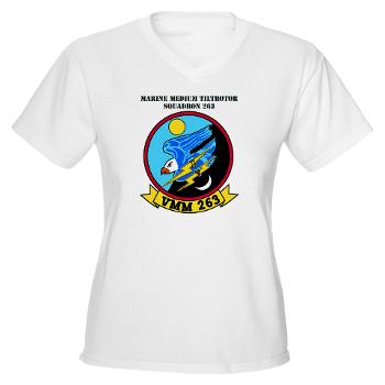 MMTS263 - A01 - 04 - Marine Medium Tiltrotor Squadron 263 (VMM-263) with Text Women's V-Neck T-Shirt - Click Image to Close