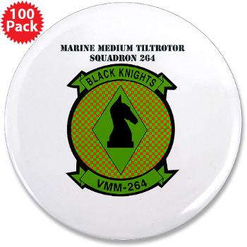 MMTS264 - A01 - 01 - USMC - Marine Medium Tiltrotor Squadron 264 (VMM-264)with Text - 3.5" Button (100 pack)