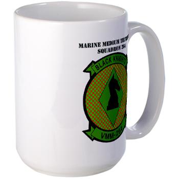 MMTS264 - A01 - 01 - USMC - Marine Medium Tiltrotor Squadron 264 (VMM-264)with Text - Large Mug