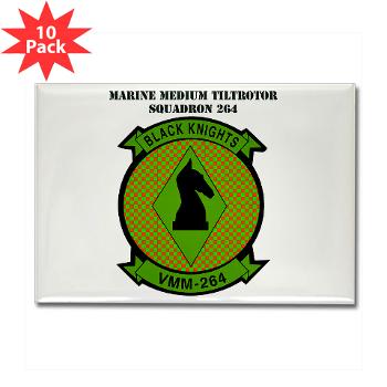 MMTS264 - A01 - 01 - USMC - Marine Medium Tiltrotor Squadron 264 (VMM-264)with Text - Rectangle Magnet (10 pack) - Click Image to Close