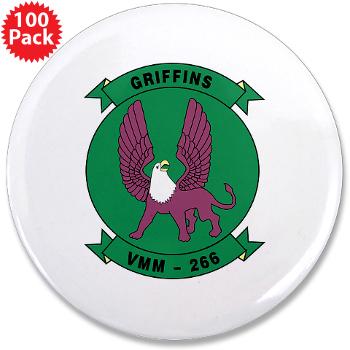 MMTS266 - A01 - 01 - USMC - Marine Medium Tiltrotor Squadron 266 (VMM-266) with Text - 3.5" Button (100 pack)