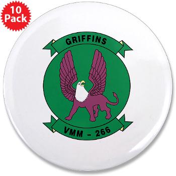 MMTS266 - A01 - 01 - USMC - Marine Medium Tiltrotor Squadron 266 (VMM-266) with Text - 3.5" Button (10 pack)