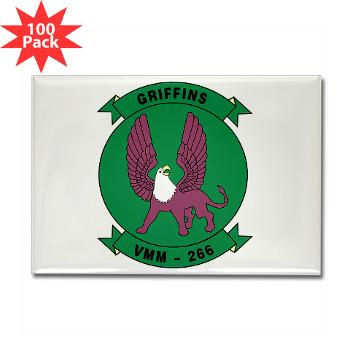 MMTS266 - A01 - 01 - USMC - Marine Medium Tiltrotor Squadron 266 (VMM-266) with Text - Rectangle Magnet (100 pack)