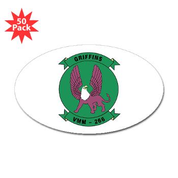 MMTS266 - A01 - 01 - USMC - Marine Medium Tiltrotor Squadron 266 (VMM-266) with Text - Sticker (Oval 50 pk) - Click Image to Close