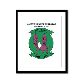 MMTS266 - A01 - 01 - USMC - Marine Medium Tiltrotor Squadron 266 (VMM-266) with Text - Framed Panel Print - Click Image to Close