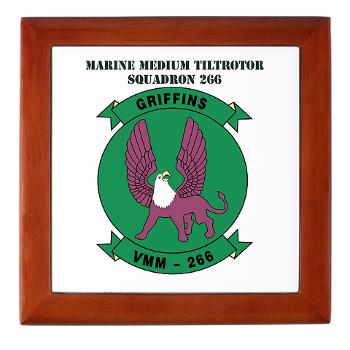MMTS266 - A01 - 01 - USMC - Marine Medium Tiltrotor Squadron 266 (VMM-266) with Text - Keepsake Box