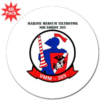 MMTS365 - M01 - 01 - Marine Medium Tiltrotor Squadron 365 with text 3" Lapel Sticker (48 pk)