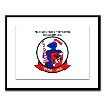 MMTS365 - M01 - 02 - Marine Medium Tiltrotor Squadron 365 with text Large Framed Print