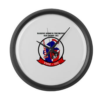 MMTS365 - M01 - 03 - Marine Medium Tiltrotor Squadron 365 with text Large Wall Clock - Click Image to Close