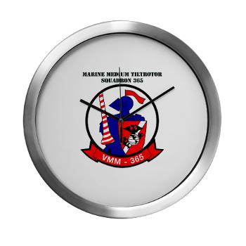 MMTS365 - M01 - 03 - Marine Medium Tiltrotor Squadron 365 with text Modern Wall Clock