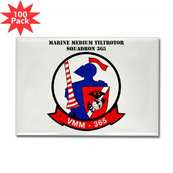 MMTS365 - M01 - 01 - Marine Medium Tiltrotor Squadron 365 with text Rectangle Magnet (100 pack)