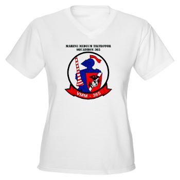 MMTS365 - A01 - 04 - Marine Medium Tiltrotor Squadron 365 with text Women's V-Neck T-Shirt