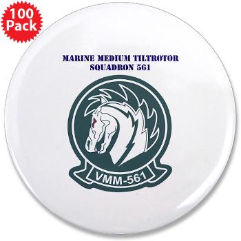 MMTS561 - M01 - 01 - Marine Medium Tiltrotor Squadron 561 with Text - 3.5" Button (100 pack) - Click Image to Close