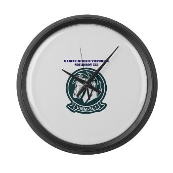 MMTS561 - M01 - 03 - Marine Medium Tiltrotor Squadron 561 with Text - Large Wall Clock