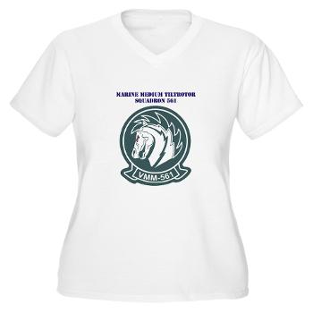 MMTS561 - A01 - 04 - Marine Medium Tiltrotor Squadron 561 with Text - Women's V-Neck T-Shirt - Click Image to Close