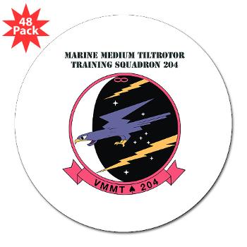 MMTTS204 - M01 - 01 - Marine Medium Tiltrotor Training Squadron 204 with text 3" Lapel Sticker (48 pk)