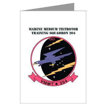 MMTTS204 - M01 - 02 - Marine Medium Tiltrotor Training Squadron 204 with text Greeting Cards (Pk of 10)