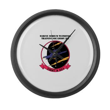 MMTTS204 - M01 - 03 - Marine Medium Tiltrotor Training Squadron 204 with text Large Wall Clock