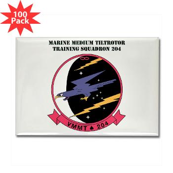 MMTTS204 - M01 - 01 - Marine Medium Tiltrotor Training Squadron 204 with text Rectangle Magnet (100 pack)