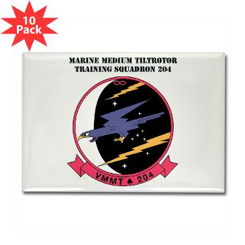 MMTTS204 - M01 - 01 - Marine Medium Tiltrotor Training Squadron 204 with text Rectangle Magnet (10 pack) - Click Image to Close