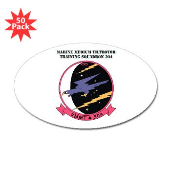 MMTTS204 - M01 - 01 - Marine Medium Tiltrotor Training Squadron 204 with text Sticker (Oval 50 pk) - Click Image to Close