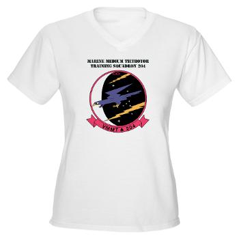 MMTTS204 - A01 - 04 - Marine Medium Tiltrotor Training Squadron 204 with text Women's V-Neck T-Shirt - Click Image to Close