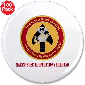 MSOC - M01 - 01 - Marine Special Ops Cmd with Text - 3.5" Button (100 pack) - Click Image to Close
