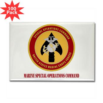 MSOC - M01 - 01 - Marine Special Ops Cmd with Text - Rectangle Magnet (100 pack)