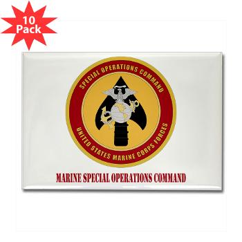 MSOC - M01 - 01 - Marine Special Ops Cmd with Text - Rectangle Magnet (10 pack)